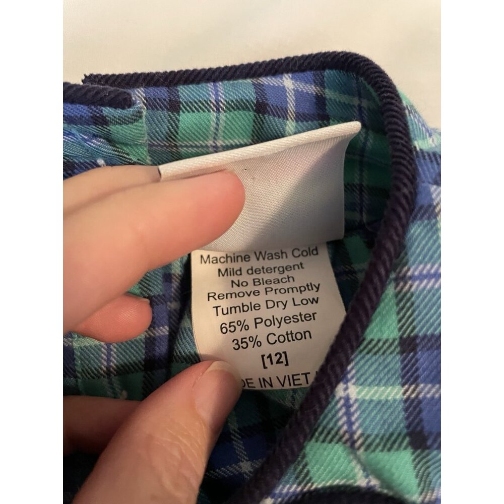 boutique girls dress 12 Castles and Crowns blue plaid bishop flannel long sleeve - Picture 7 of 8